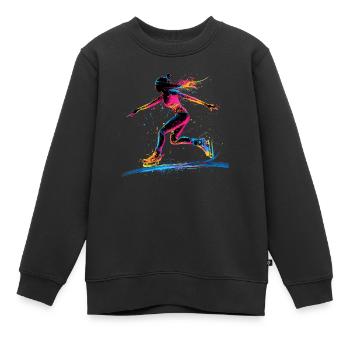 patinage sur glace patinage patinage patineur sur glace - Sweat Premium enfant bio - noir - Devant - AI Model Kid Female (0cm)