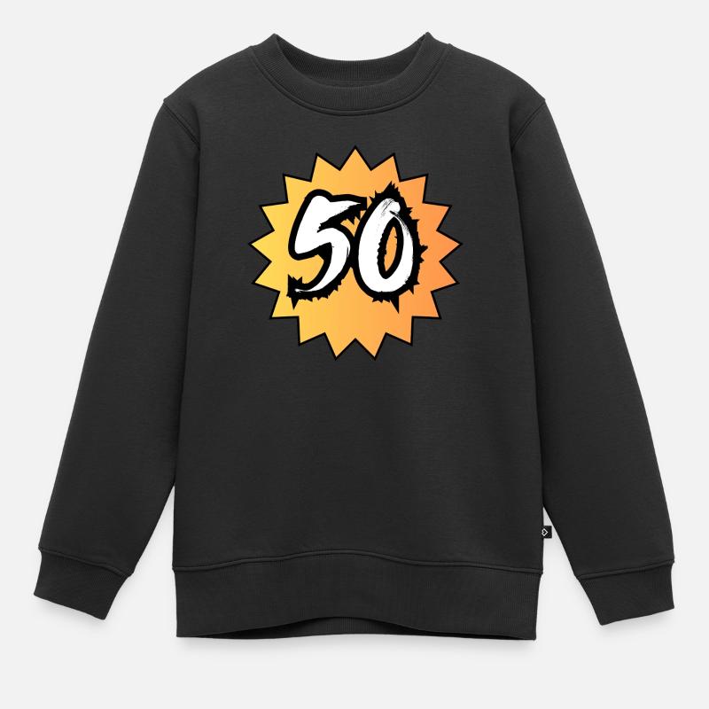 50 ans - Sweat Premium enfant bio - noir