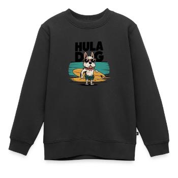 Hula Dog - Design drôle d’été - Sweat Premium enfant bio - noir - Devant - AI Model Kid Female (0cm)