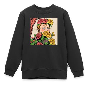 Knight Rose - Kinder Premium Organic Sweatshirt - Schwarz - Vorne - AI Model Kid Female (0cm)