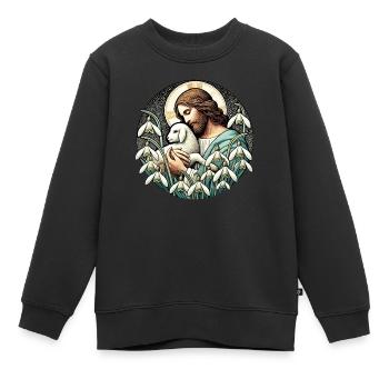Jesus Christus, Er ist auferstanden, Ostersonntag - Kinder Premium Organic Sweatshirt - Schwarz - Vorne - AI Model Kid Female (0cm)