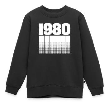 Geboren 1980 - Kinder Premium Organic Sweatshirt - Schwarz - Vorne - AI Model Kid Female (0cm)