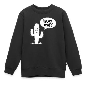 Fais-moi un câlin! - Cactus drôle - Sweat Premium enfant bio - noir - Devant - AI Model Kid Female (0cm)
