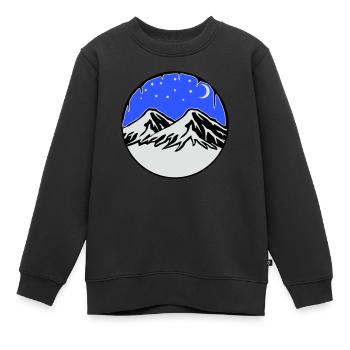 Ciel étoilé montagnes - Sweat Premium enfant bio - noir - Devant - AI Model Kid Female (0cm)