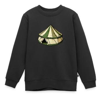 zelt - Kinder Premium Organic Sweatshirt - Schwarz - Vorne - AI Model Kid Female (0cm)