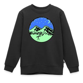 Télescope des montagnes du ciel étoilé - Sweat Premium enfant bio - noir - Devant - AI Model Kid Female (0cm)