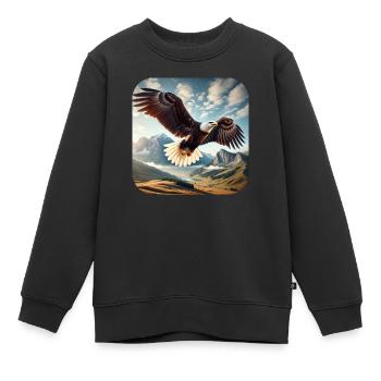 Weißkopfseeadler - Kinder Premium Organic Sweatshirt - Schwarz - Vorne - AI Model Kid Female (0cm)