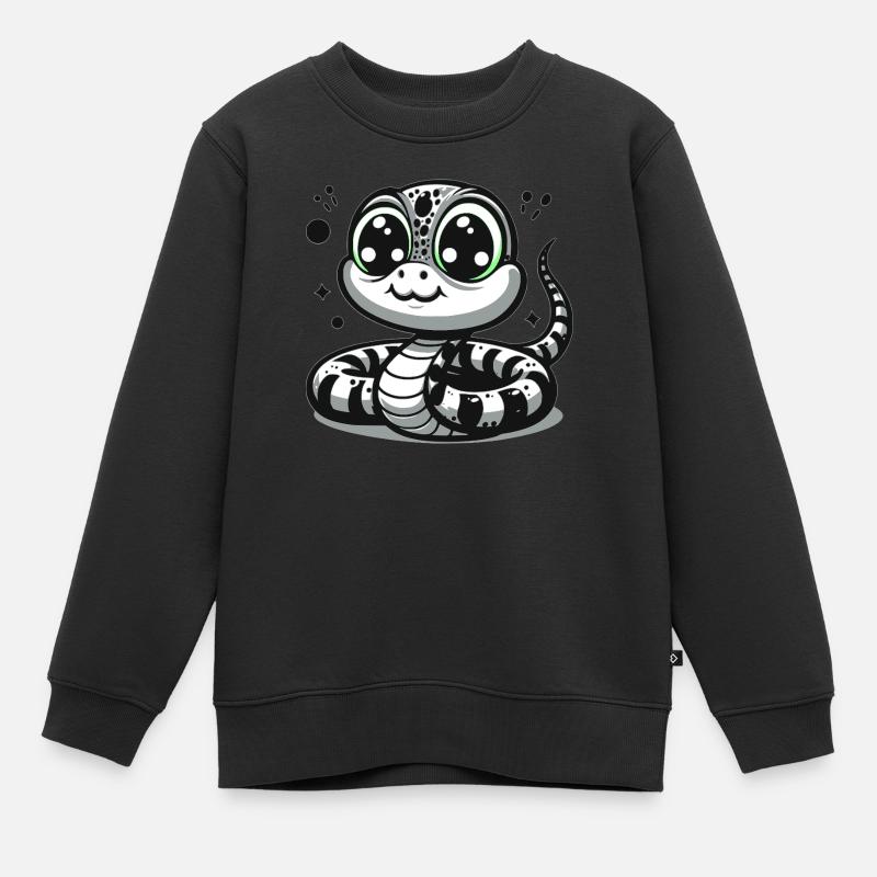 Snake B&W - Kids Premium Organic Sweatshirt - black