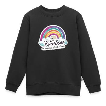 Sei ein Regenbogen in der Wolke eines anderen Bunten - Kinder Premium Organic Sweatshirt - Schwarz - Vorne - AI Model Kid Female (0cm)
