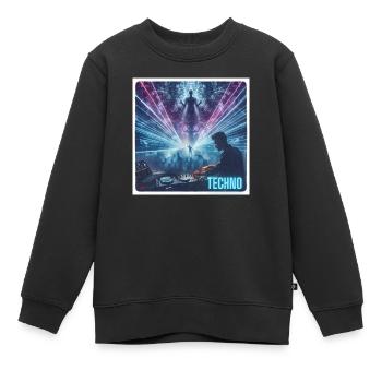 DJ mit Lasershow - Kinder Premium Organic Sweatshirt - Schwarz - Vorne - AI Model Kid Female (0cm)