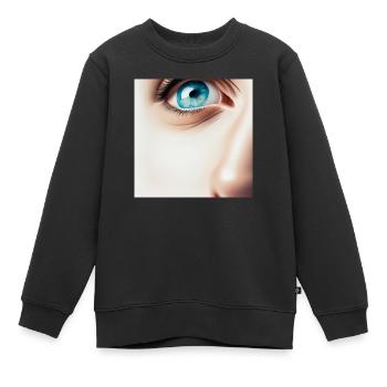 Gesicht - Kinder Premium Organic Sweatshirt - Schwarz - Vorne - AI Model Kid Female (0cm)