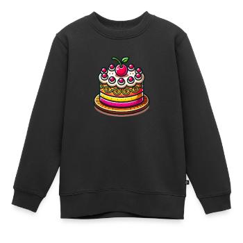 torte comic - Kinder Premium Organic Sweatshirt - Schwarz - Vorne - AI Model Kid Female (0cm)