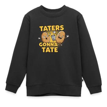 Taters gehen in die Tate - Kinder Premium Organic Sweatshirt - Schwarz - Vorne - AI Model Kid Female (0cm)