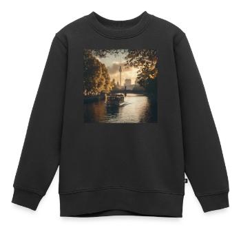 Berlin - Kinder Premium Organic Sweatshirt - Schwarz - Vorne - AI Model Kid Female (0cm)