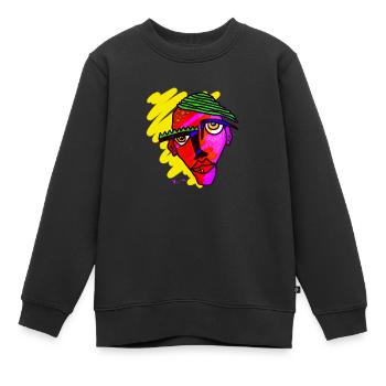 Maske - Kinder Premium Organic Sweatshirt - Schwarz - Vorne - AI Model Kid Female (0cm)