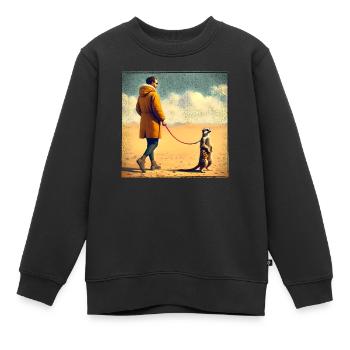 Spaziergang mit Erdmännchen - Kinder Premium Organic Sweatshirt - Schwarz - Vorne - AI Model Kid Female (0cm)