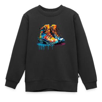 Chaussures colorées - Sweat Premium enfant bio - noir - Devant - AI Model Kid Female (0cm)