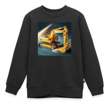 Excavatrice jouet avec sable / tas de sable et gravier - Sweat Premium enfant bio - noir - Devant - AI Model Kid Female (0cm)