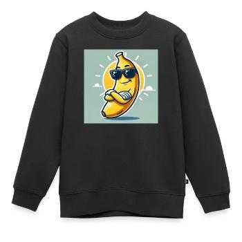 Style banane : ensoleillé et lisse - Sweat Premium enfant bio - noir - Devant - AI Model Kid Female (0cm)