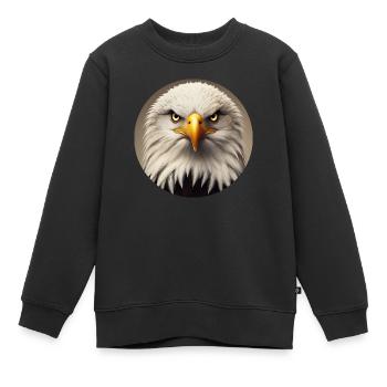 Bald eagle - Kids Premium Organic Sweatshirt - black - Front - AI Model Kid Female (0cm)