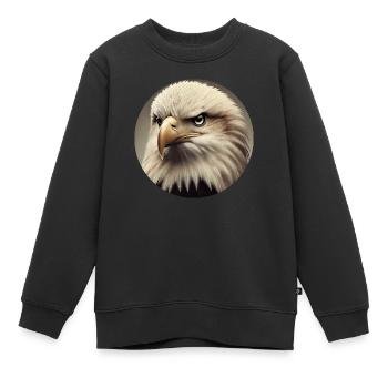 Pygargue à tête blanche - Sweat Premium enfant bio - noir - Devant - AI Model Kid Female (0cm)