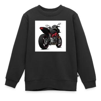 Schwarzes Motorrad Design - Sportlich - Kinder Premium Organic Sweatshirt - Schwarz - Vorne - AI Model Kid Female (0cm)