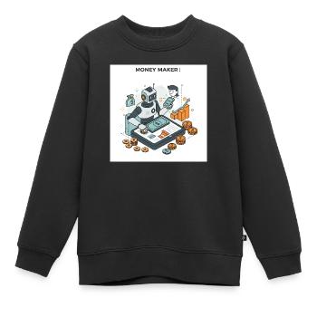 L’art de gagner de l’argent : les chemins de la prospérité - Sweat Premium enfant bio - noir - Devant - AI Model Kid Female (0cm)
