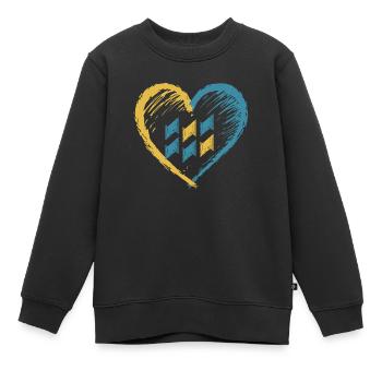 Diagramm des Down-Syndroms der Herzschleife - Kinder Premium Organic Sweatshirt - Schwarz - Vorne - AI Model Kid Female (0cm)