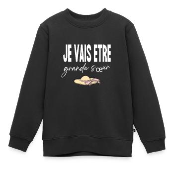 je vais etre grande sœur - Sweat Premium enfant bio - noir - Devant - AI Model Kid Female (0cm)