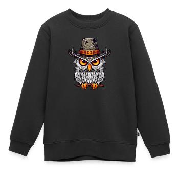 Hibou magique - Sweat Premium enfant bio - noir - Devant - AI Model Kid Female (0cm)
