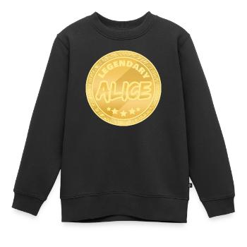Alice - Kinder Premium Organic Sweatshirt - Schwarz - Vorne - AI Model Kid Female (0cm)