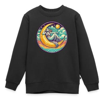 Déesse de la Lune - Sweat Premium enfant bio - noir - Devant - AI Model Kid Female (0cm)