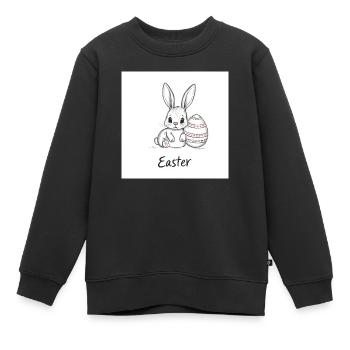 Osterhase - Kinder Premium Organic Sweatshirt - Schwarz - Vorne - AI Model Kid Female (0cm)