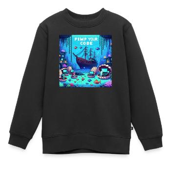 Underwater PimpYourCode - Kids Premium Organic Sweatshirt - black - Front - AI Model Kid Female (0cm)