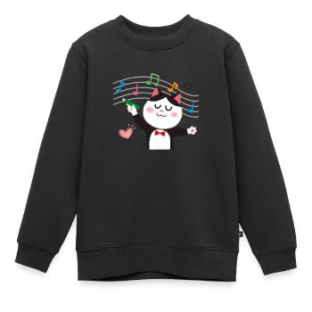 Music Key Kätzchen Musikalische Katze - Kinder Premium Organic Sweatshirt - Schwarz - Vorne - AI Model Kid Female (0cm)