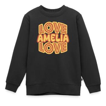 Geschenk für Amelia - Kinder Premium Organic Sweatshirt - Schwarz - Vorne - AI Model Kid Female (0cm)
