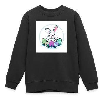 Ei, Ei, Osterzeit! - Kinder Premium Organic Sweatshirt - Schwarz - Vorne - AI Model Kid Female (0cm)