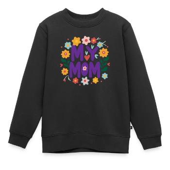 Ma Maman - Amour de l’Art Floral - Sweat Premium enfant bio - noir - Devant - AI Model Kid Female (0cm)
