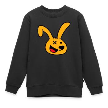 Hase verrückt wahnsinnig lachen komisch verwirrt - Kinder Premium Organic Sweatshirt - Schwarz - Vorne - AI Model Kid Female (0cm)