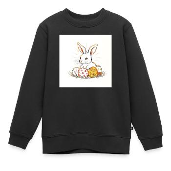 Kunterbuntes Osterfest - Kinder Premium Organic Sweatshirt - Schwarz - Vorne - AI Model Kid Female (0cm)
