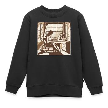 Finance 1 - Kids Premium Organic Sweatshirt - black - Front - AI Model Kid Female (0cm)