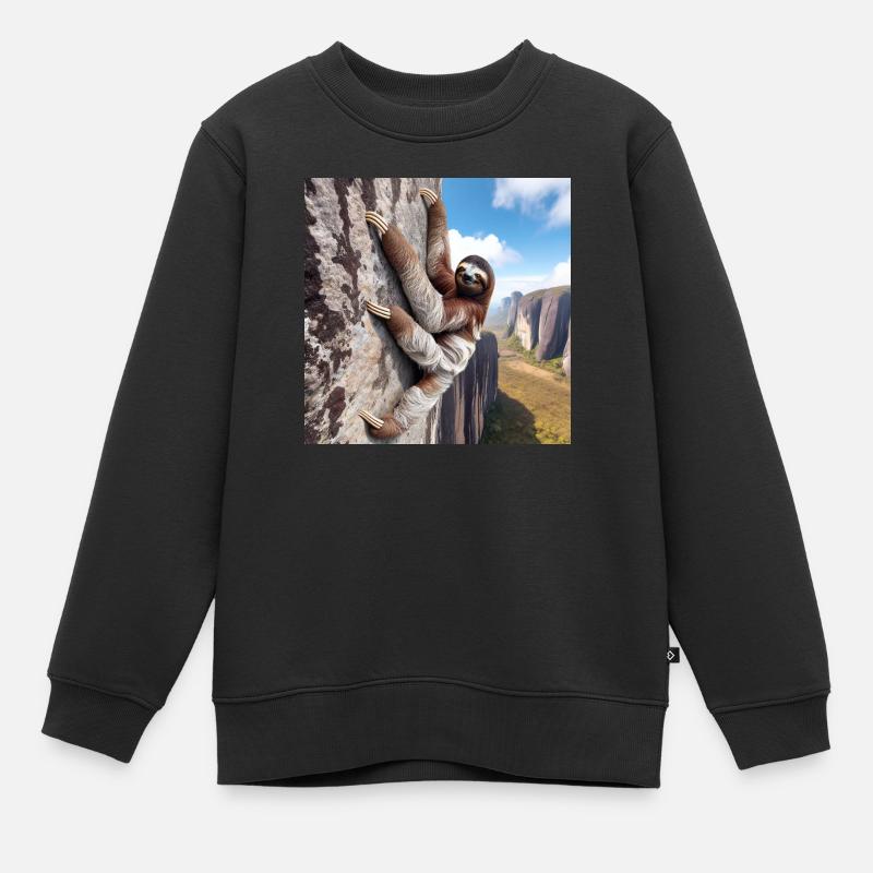 Faultier Wanderer FreeClimber - Kinder Premium Organic Sweatshirt - Schwarz