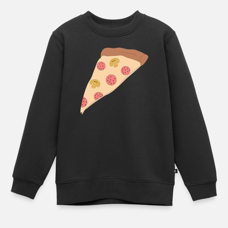 Pizza - Kinder Premium Organic Sweatshirt - Schwarz