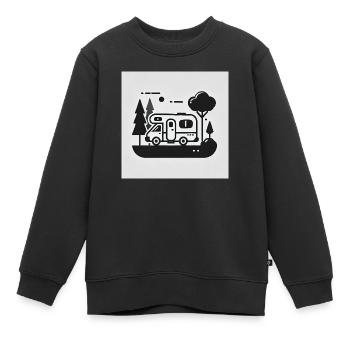 Camping – l’aventure en plein air ! - Sweat Premium enfant bio - noir - Devant - AI Model Kid Female (0cm)