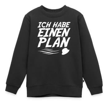 ich habe einen Plan DDR Nostalgie Geschenk - Kinder Premium Organic Sweatshirt - Schwarz - Vorne - AI Model Kid Female (0cm)