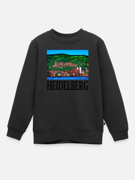 Heidelberg Alte Brücke und Schloss - Kinder Premium Organic Sweatshirt - Schwarz