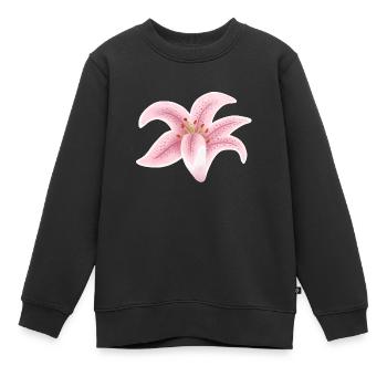 fleur de lys rose - Sweat Premium enfant bio - noir - Devant - AI Model Kid Female (0cm)