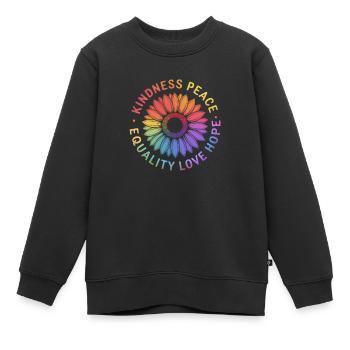 Sonnenblume Gay Pride Month Regenbogen LGBT LGBTQ+ - Kinder Premium Organic Sweatshirt - Schwarz - Vorne - AI Model Kid Female (0cm)
