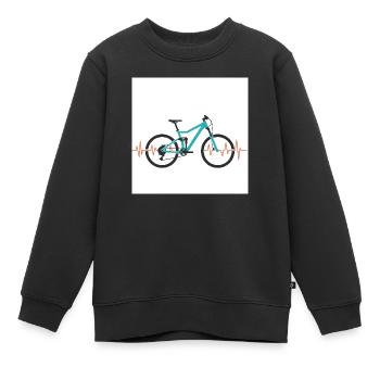 Im Rhythmus der Berge: Mountainbike & Herzschlag - Kinder Premium Organic Sweatshirt - Schwarz - Vorne - AI Model Kid Female (0cm)