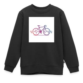 Puls hoch, Reifen runter – Mountainbike pur - Kinder Premium Organic Sweatshirt - Schwarz - Vorne - AI Model Kid Female (0cm)